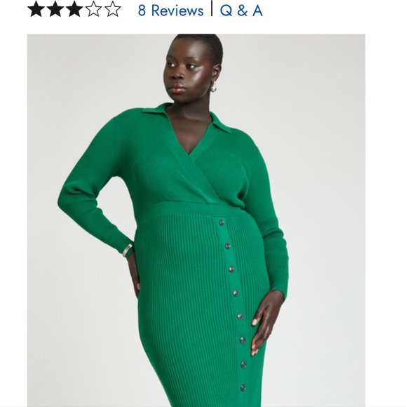 Black 22/24 Eloquii Ribbed Sweater Dress - Picture 4 of 5